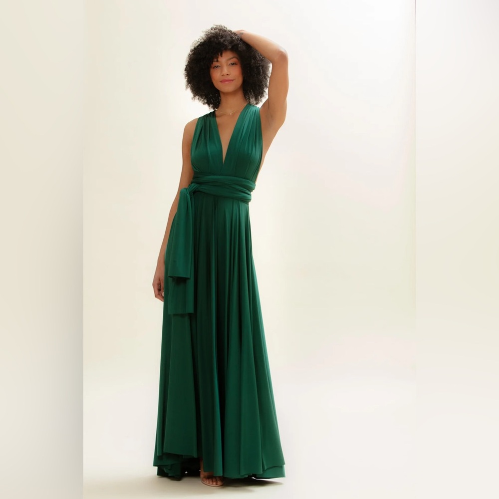 TwoBirds Class Ballgown Convertible Dress in Evergreen